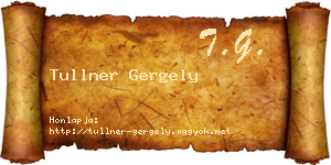 Tullner Gergely névjegykártya